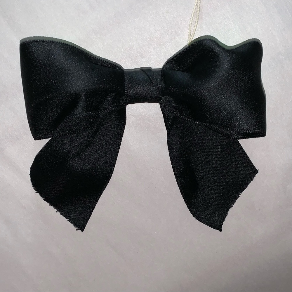CHANEL hand wrapped silk BOW with barrette back HAIR ACCESSORY